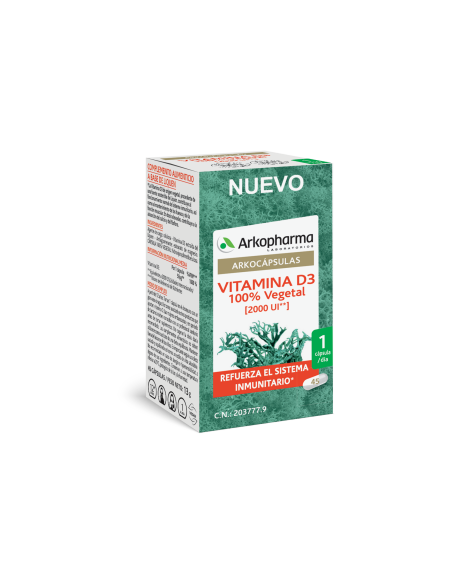 ARKOPHARMA Vitamina D3 100% vegetal 45 cápsulas