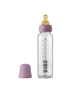 BIBS Set Completo Biberón de cristal con tetina de goma natural redonda blush 225 ml